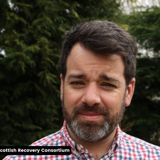 Image of man in chequered shirt with caption saying Tom Bennett, Scottish Recovery Consortium